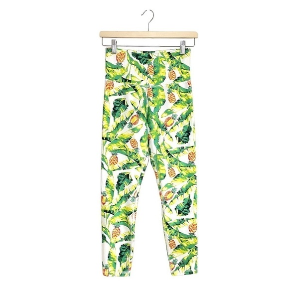 NEW Wildfox Palms & Pineapples Activewear Set Sports Bra Leggings Green Yellow - Picture 8 of 16